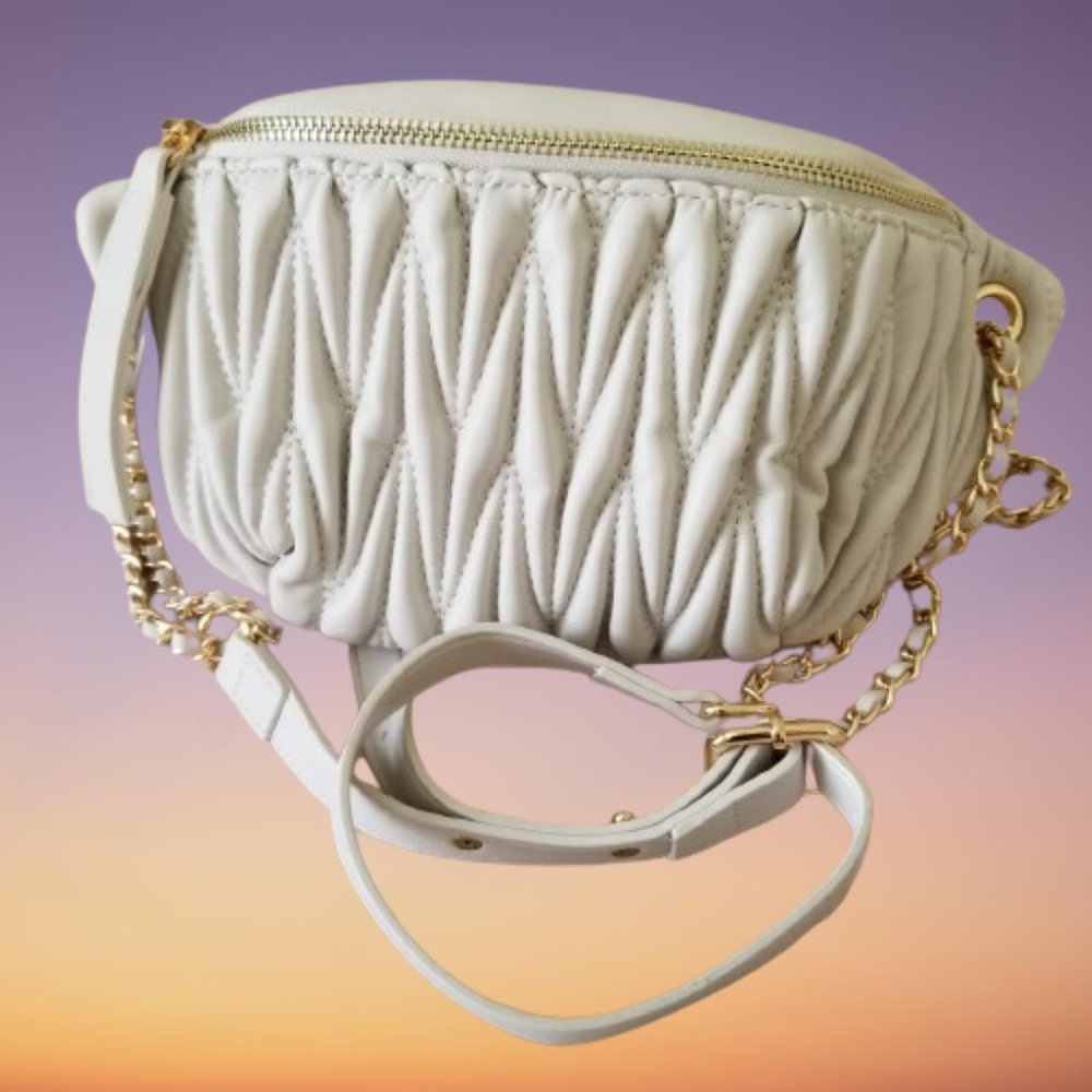 NEW! Faux Leather Quilted Shoulder Crossbody Purse w/Adjustable Strap